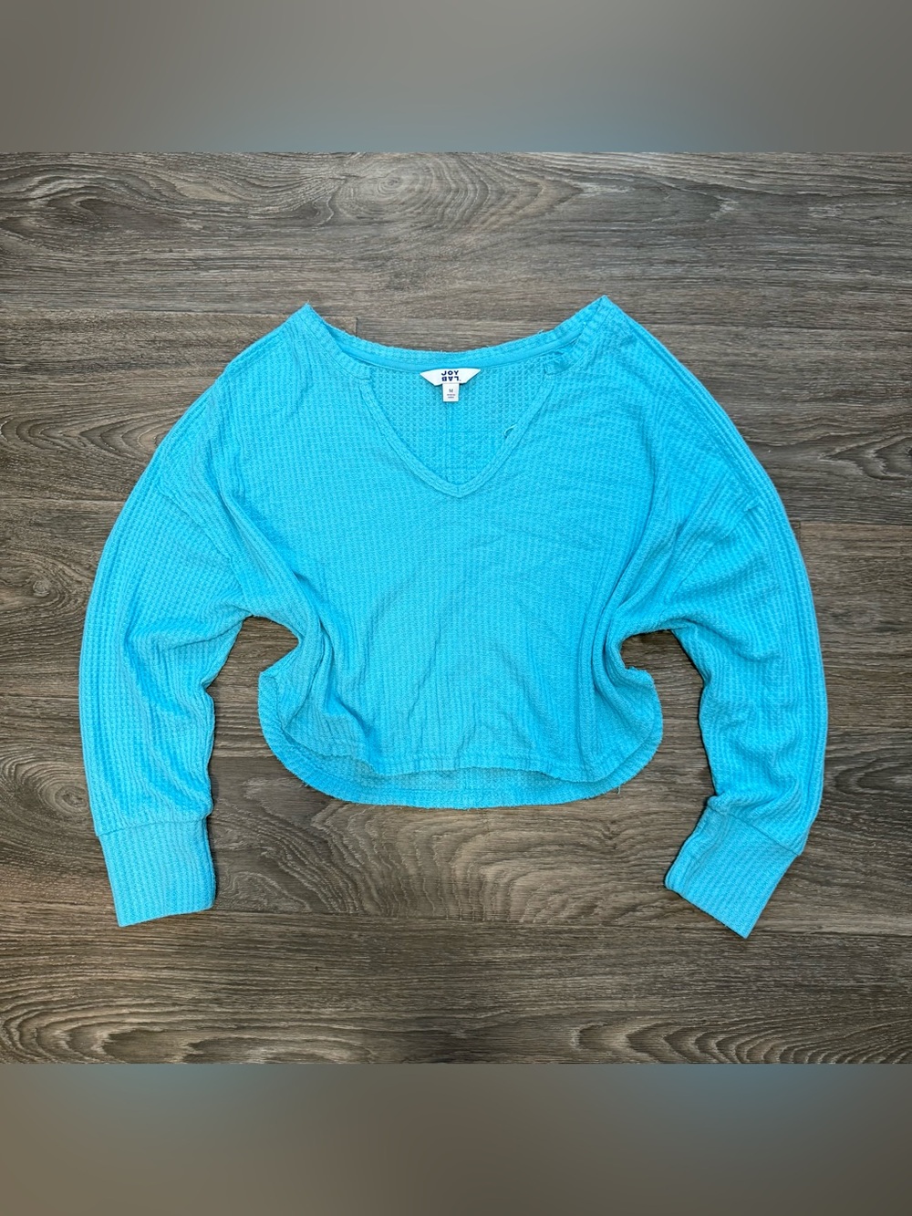 joylab waffle knit oversized crop sweater top